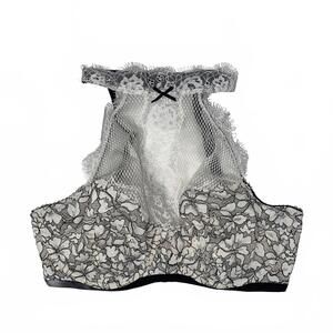 Victoria Secret Dream Angels Unlined Demi Lace Harness Bra Y2K White Black 34DD